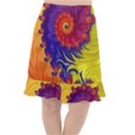 Fractal Spiral Bright Colors Fishtail Chiffon Skirt