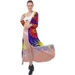 Fractal Spiral Bright Colors Maxi Chiffon Beach Wrap