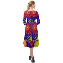 Ruffle End Midi Chiffon Dress 