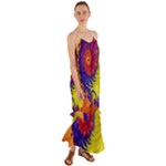 Fractal Spiral Bright Colors Cami Maxi Ruffle Chiffon Dress