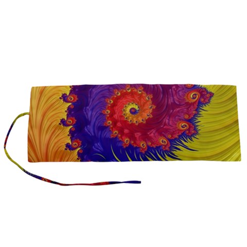 Fractal Spiral Bright Colors Roll Up Canvas Pencil Holder (S) from ArtsNow.com
