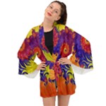 Fractal Spiral Bright Colors Long Sleeve Kimono