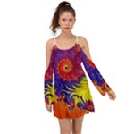 Fractal Spiral Bright Colors Boho Dress