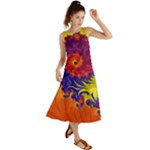 Fractal Spiral Bright Colors Summer Maxi Dress