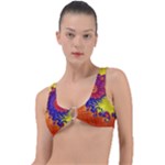 Fractal Spiral Bright Colors Ring Detail Bikini Top