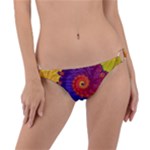 Fractal Spiral Bright Colors Ring Detail Bikini Bottoms