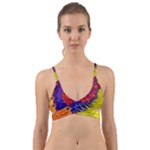 Fractal Spiral Bright Colors Wrap Around Bikini Top