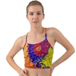 Fractal Spiral Bright Colors Mini Tank Bikini Top