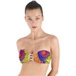 Fractal Spiral Bright Colors Twist Bandeau Bikini Top