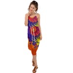 Fractal Spiral Bright Colors Waist Tie Cover Up Chiffon Dress