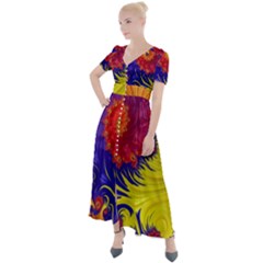 Button Up Short Sleeve Maxi Dress 