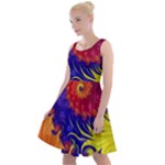 Fractal Spiral Bright Colors Knee Length Skater Dress