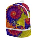 Fractal Spiral Bright Colors Zip Bottom Backpack