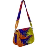 Fractal Spiral Bright Colors Saddle Handbag