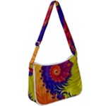 Fractal Spiral Bright Colors Zip Up Shoulder Bag