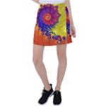 Fractal Spiral Bright Colors Tennis Skirt