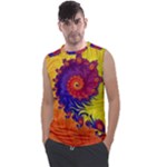 Fractal Spiral Bright Colors Men s Regular Tank Top