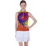 Fractal Spiral Bright Colors Women s Sleeveless Polo Tee