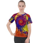 Fractal Spiral Bright Colors Women s Sport Raglan Tee