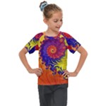 Fractal Spiral Bright Colors Kids  Mesh Piece Tee