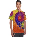 Fractal Spiral Bright Colors Men s Polo Tee