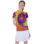 Fractal Spiral Bright Colors Women s Polo Tee