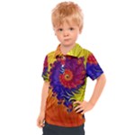 Fractal Spiral Bright Colors Kids  Polo Tee