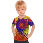 Fractal Spiral Bright Colors Kids  Sports Tee