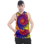 Fractal Spiral Bright Colors Men s Sleeveless Hoodie