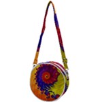 Fractal Spiral Bright Colors Crossbody Circle Bag