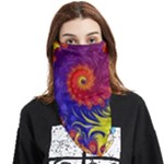 Fractal Spiral Bright Colors Face Covering Bandana (Triangle)