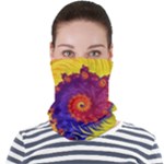 Fractal Spiral Bright Colors Face Seamless Bandana (Adult)