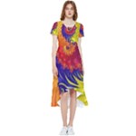 Fractal Spiral Bright Colors High Low Boho Dress