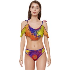 Ruffle Edge Tie Up Bikini Set	 