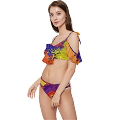 Ruffle Edge Tie Up Bikini Set	 