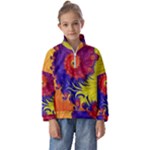 Fractal Spiral Bright Colors Kids  Half Zip Hoodie