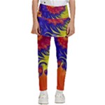 Fractal Spiral Bright Colors Kids  Skirted Pants