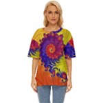 Fractal Spiral Bright Colors Oversized Basic Tee