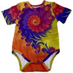 Fractal Spiral Bright Colors Baby Short Sleeve Bodysuit