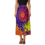 Fractal Spiral Bright Colors Classic Midi Chiffon Skirt