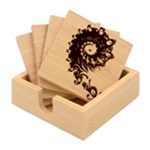 Fractal Spiral Bright Colors Bamboo Coaster Set