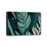 Green Nature Bohemian Painting Leaves Foliage Mini Canvas 6  x 4  (Stretched)