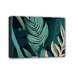 Green Nature Bohemian Painting Leaves Foliage Mini Canvas 7  x 5  (Stretched)