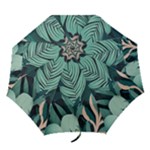 Green Nature Bohemian Painting Leaves Foliage Folding Umbrellas