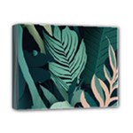 Green Nature Bohemian Painting Leaves Foliage Deluxe Canvas 14  x 11  (Stretched)