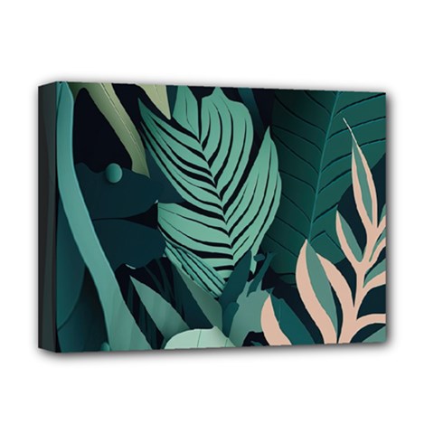 Green Nature Bohemian Painting Leaves Foliage Deluxe Canvas 16  x 12  (Stretched)  from ArtsNow.com
