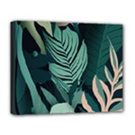 Green Nature Bohemian Painting Leaves Foliage Deluxe Canvas 20  x 16  (Stretched)