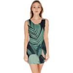 Green Nature Bohemian Painting Leaves Foliage Bodycon Dress