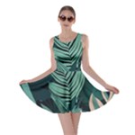 Green Nature Bohemian Painting Leaves Foliage Skater Dress