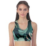 Green Nature Bohemian Painting Leaves Foliage Sports Bra